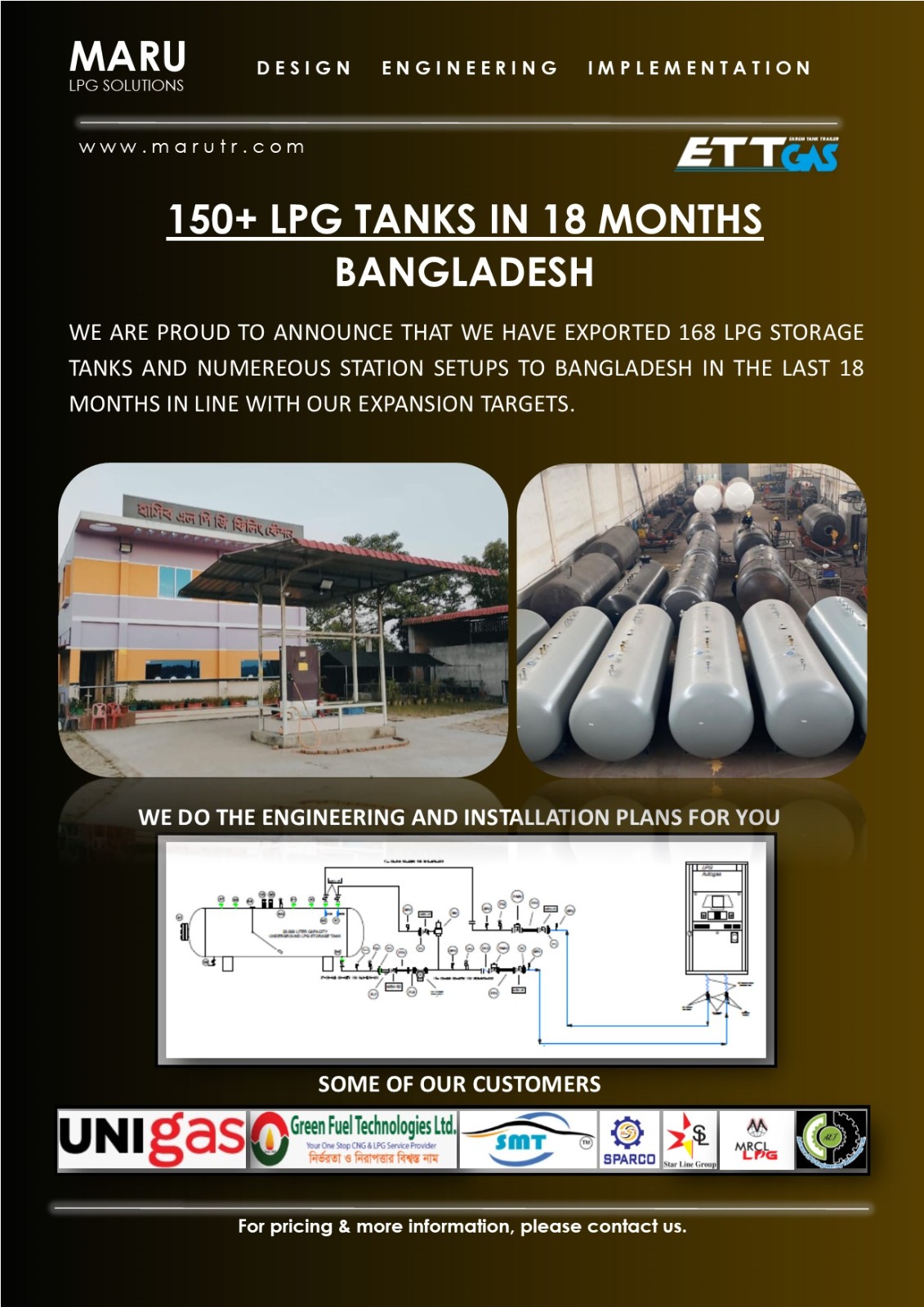 ETTGAS MARU PARTNERSHIP. We will continue to serve you. 150+ LPG TANKS IN 18 MONTHS BANGLADESH